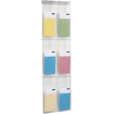helit Wanddisplay PLACATIV 6 Fächer DIN Lang glasklar