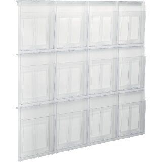 helit Wanddisplay PLACATIV 12 Fächer DIN A4 hoch glasklar