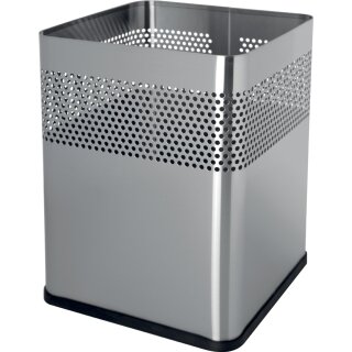 helit Edelstahl Papierkorb mit Lochdekor 15 Liter silber aus Edelstahl