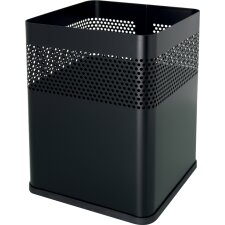 helit Stahl Papierkorb mit Lochdekor 15 Liter schwarz