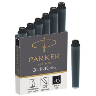 PARKER Tintenpatronen QUINKmini schwarz permanent (6 Patronen)