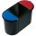 helit Papierkorb Trio System oval PE schwarz/rot/blau
