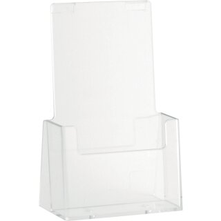 helit Tisch Prospekthalter DIN Lang 1 Fach glasklar aus Acryl
