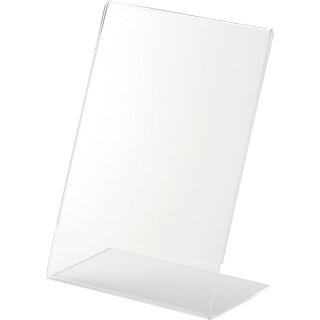helit Tischaufsteller Acryl DIN A4 hoch schräg glasklar