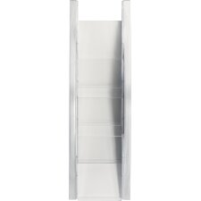 helit Wand Prospekthalter DIN Lang 4 Fächer silber