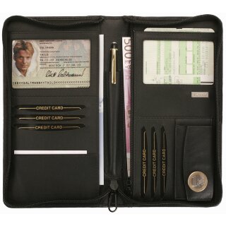 Alassio Reise Organizer aus Nappaleder schwarz (ohne Inhalt)