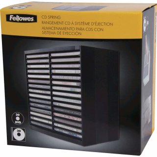 Fellowes CD /DVD Ablagebox Spring schwarz für 30 CDs im Jewel Case (ohne Inhalt)