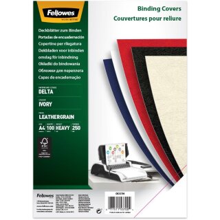 Fellowes Deckblatt Delta Lederstruktur DIN A4 elfenbein 100 Blatt