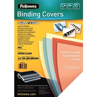 Fellowes Deckblatt DIN A3 PVC transparent 0,20 mm 100 Blatt