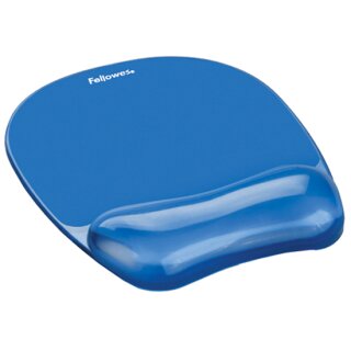 Fellowes Handgelenkauflage Crystals Gel mit Maus Pad blau
