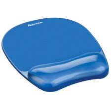 Fellowes Handgelenkauflage Crystals Gel mit Maus Pad blau