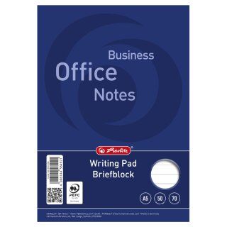 Herlitz Briefblock "Business Office Notes" DIN A5 liniert 50 Blatt (1 Stück)