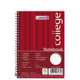 LANDRÉ Notebook "college" DIN A6 160 Blatt kariert