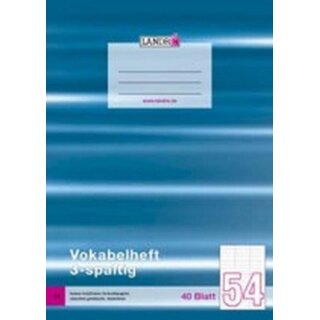 herlitz Vokabelheft DIN A4 3-spaltig 80 g/qm 40 Blatt