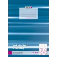 herlitz Vokabelheft DIN A4 3-spaltig 80 g/qm 40 Blatt