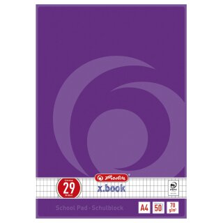 herlitz Schulblock DIN A4 Lineatur 29 / rautiert 50 Blatt