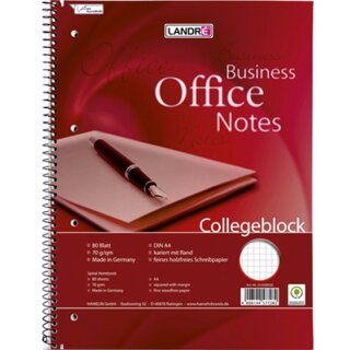 LANDRÉ Collegeblock "Business Office Notes" DIN A5 kariert 80 Blatt
