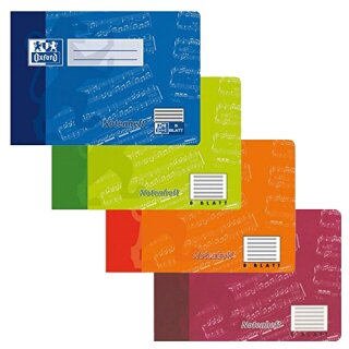 Oxford Notenheft DIN A5 quer 8 Blatt ohne Hilfslinien (1 Stück)