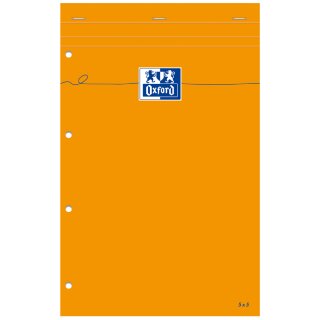 Oxford Notizblock 210 x 315 kariert mit Rand 80 Blatt Blattfarbe: weiß