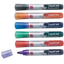 nobo Liquid Ink Whiteboard Marker Rundspitze 6er Set