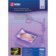 nobo Farb Laserdrucker Folie DIN A4 glasklar PP 120 my