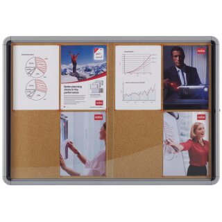nobo Schaukasten Schiebetür Kork Rückwand 18 x DIN A4 Speditionsversand