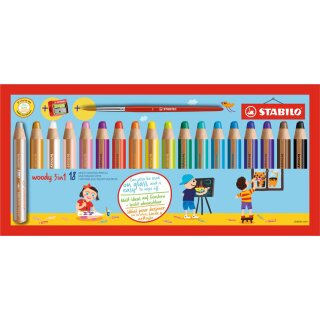 STABILO Multitalentstift woody 3 in 1 18er Karton Etui