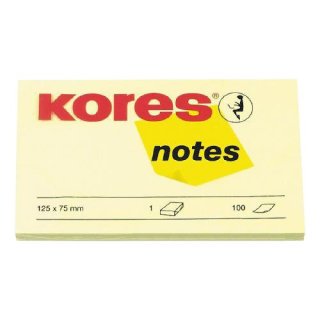 Kores Haftnotizen "notes" 125 x 75 mm blanko gelb 1 Block á 100 Blatt