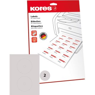 Kores CD/DVD Etiketten Durchmesser: 117 mm weiß