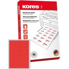 Kores Universal Etiketten 105,0 x 37,0 mm ohne Rand rot...