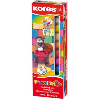 Kores Kinderknete "PLASTILINA" 10 Farben in Faltschachtel