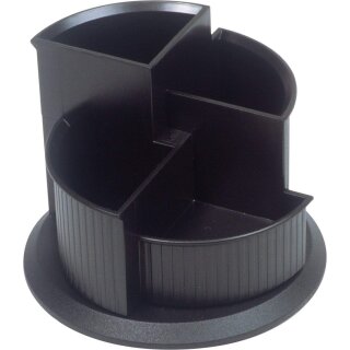 helit Multiköcher Linear 4 Fächer drehbar schwarz