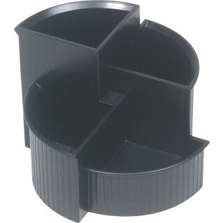 helit Multiköcher Linear 4 Fächer Polystyrol schwarz