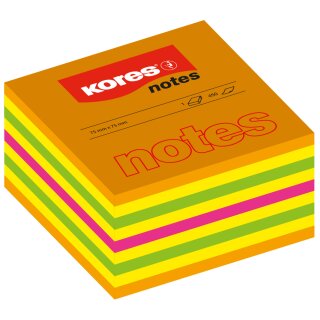 Kores Haftnotizen Würfel 75 x 75 mm neonfarben 5 farbig 450 Blatt