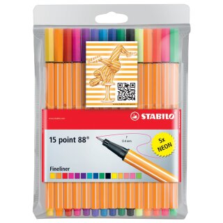 STABILO Fineliner point 88 15er Kunststoff Etui