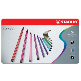STABILO Fasermaler Pen 68 50er Metall Etui