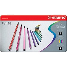 STABILO Fasermaler Pen 68 10er Metall Etui