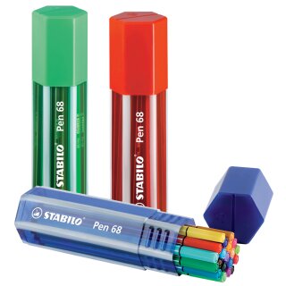 STABILO Fasermaler Pen 68 20er Big Pen Box zufällige Farbe (1 Box)