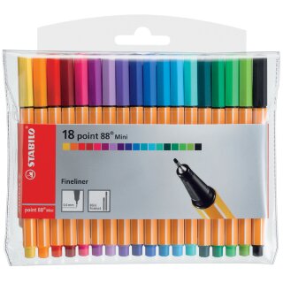 STABILO Fineliner point 88 Mini 18er Kunststoff Etui