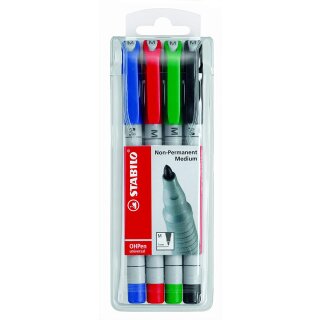 STABILO Folienstift OHPen universal wasserlöslich 4er Etui M