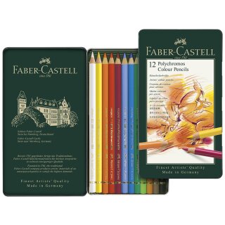 FABER-CASTELL Buntstifte POLYCHROMOS 12er Metalletui