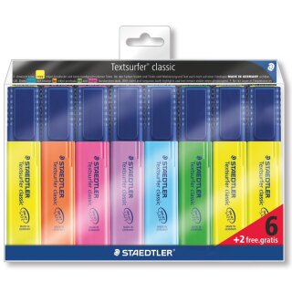 STAEDTLER Textmarker "Textsurfer classic" 6 + 2 GRATIS