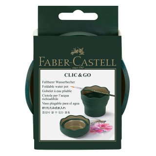 FABER-CASTELL Wasserbecher CLIC & GO dunkelgrün