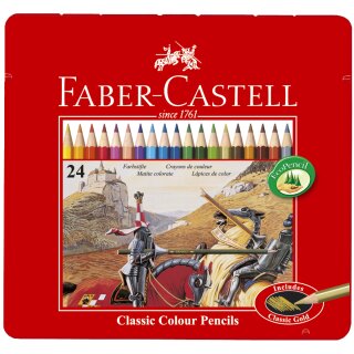 FABER-CASTELL Hexagonal Buntstifte CASTLE 24er Metalletui