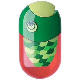 FABER-CASTELL Doppelspitzdose "Fisch" rot/grün