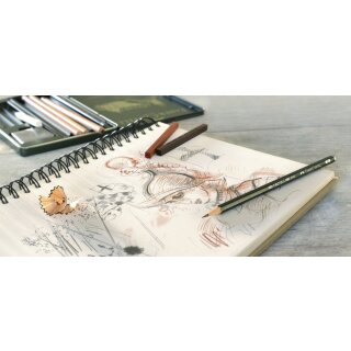 FABER-CASTELL Künstlerkreide PITT schwarz gebrannt medium (Preis pro Stück)