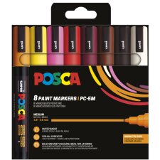 POSCA Pigmentmarker POSCA PC-5M 8er Box warme Farben