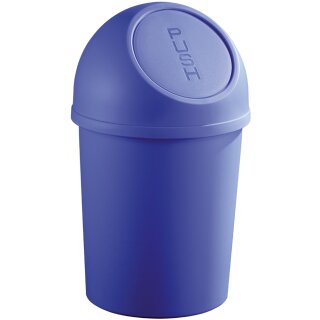 helit Abfalleimer mit Push Einwurfklappe 6 Liter blau