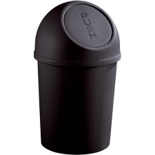 helit Abfalleimer mit Push Einwurfklappe 6 Liter schwarz