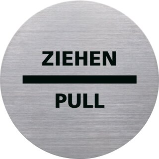 helit Piktogramm "ZIEHEN/PULL" Durchmesser: 115 mm silber